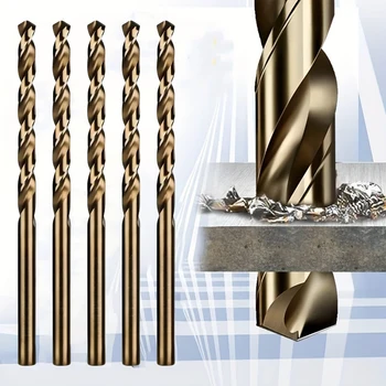 5/10Pcs 1-14mm Twist Drill Bits HSS High Speed Steel Drill Bit Set Straight Round Shank for Hard Metal,Stainless Steel,Cast Iron