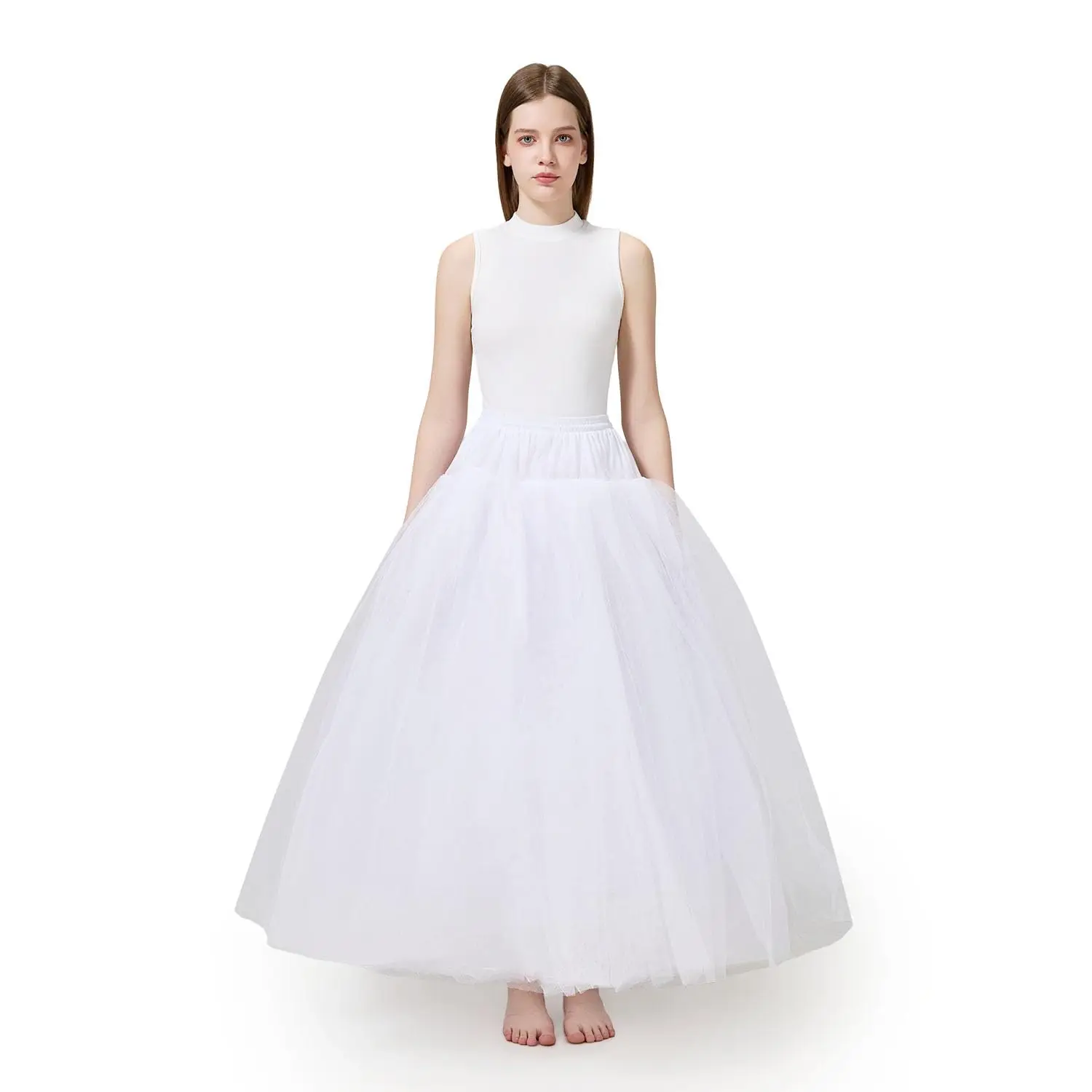 Jupon sans cerceaux en forme de A Aprildress, sous-jupe en crinoline pour robe de mariée 1 Jupon sans cerceaux en forme de A Aprildress, sous-jupe en crinoline pour robe de mariée 1