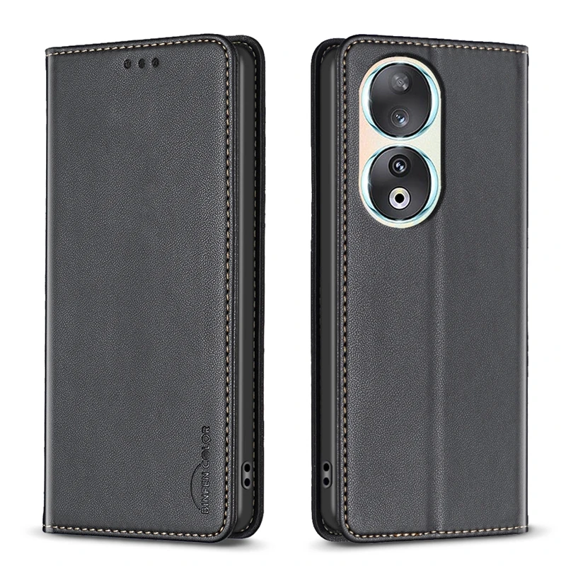 For Honor 90 REA-NX9 Case Luxury Flip Magnetic Phone Case on For Funda Huawei Honor 90 Lite Honor90 Pro Leather Card Cover Coque 2