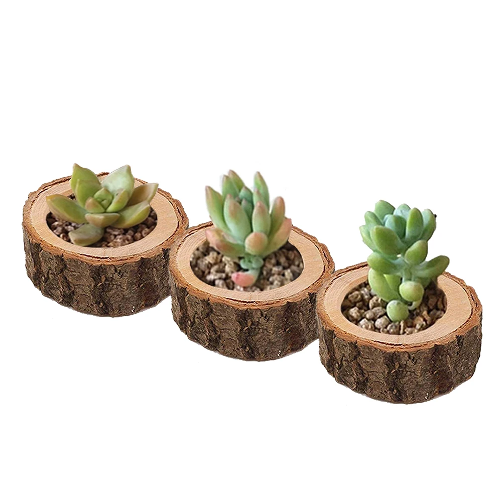 

12Pcs Wooden Candle Holder Small Flower Pot Holder for Wedding Party for Table Halloween Christmas Party Home Holiday Decor