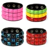 New Fashion Leather Button Adjustable Wide Bracelet Unisex Gothic Punk Bohemian Hip Hop Rock Men's And Women's Bracelet Jewelry 3