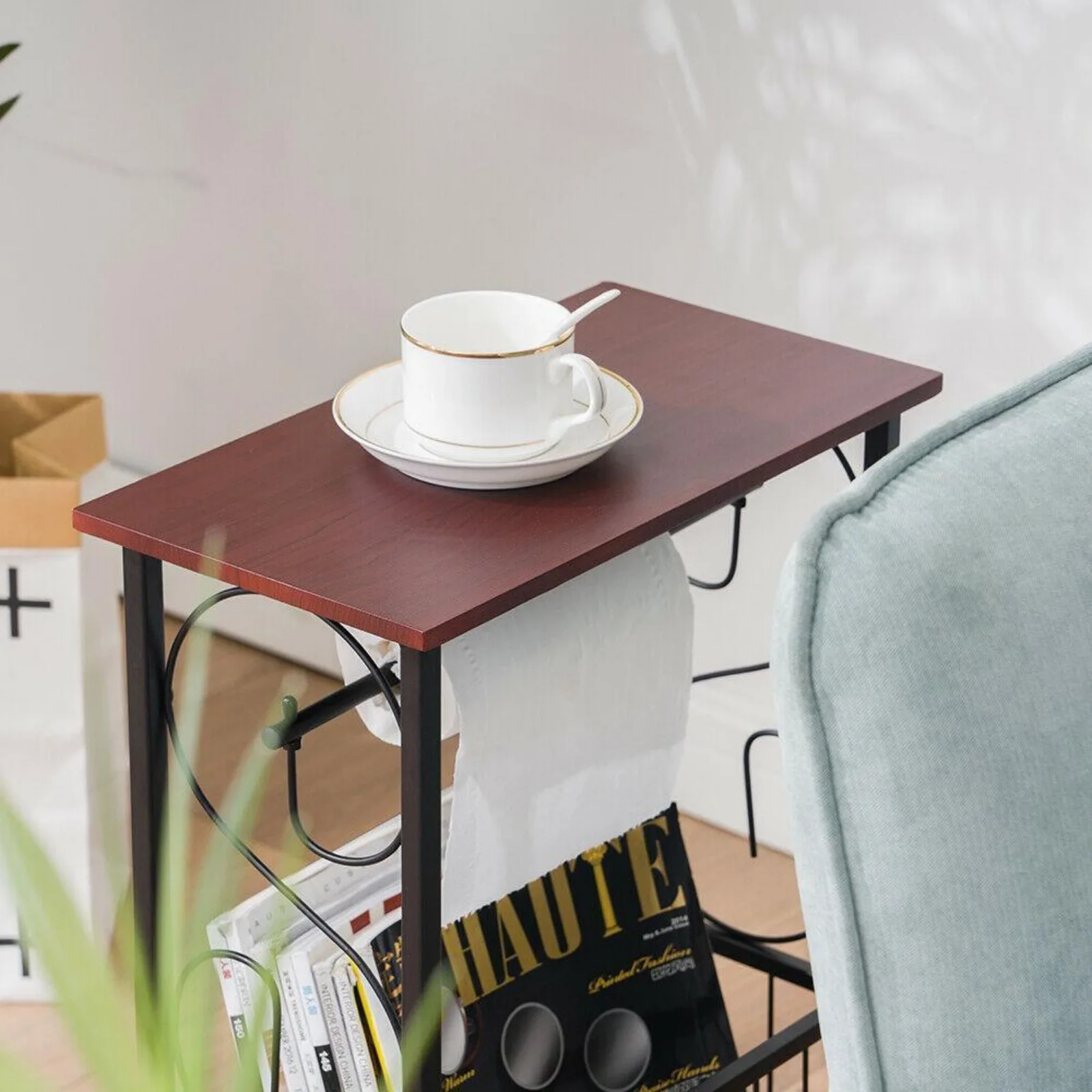 Magazine Toilet Paper Holder Small Bathroom Table Magazine Rack Stand Organizer United States