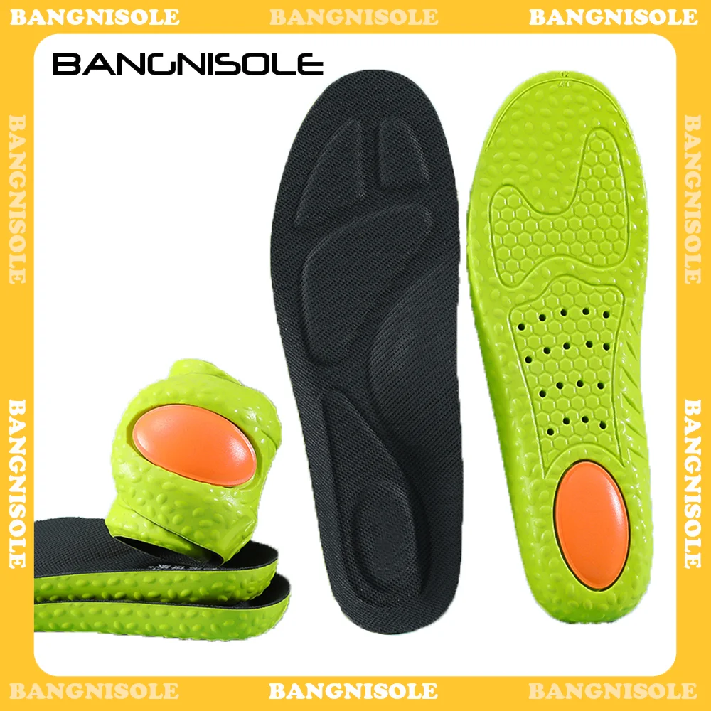 

Bangnisole 1 Pairs PU Material Quality Soft Comfort High Elasticity Insole Shock-Absorbant Breathable Sport Men Women Insole