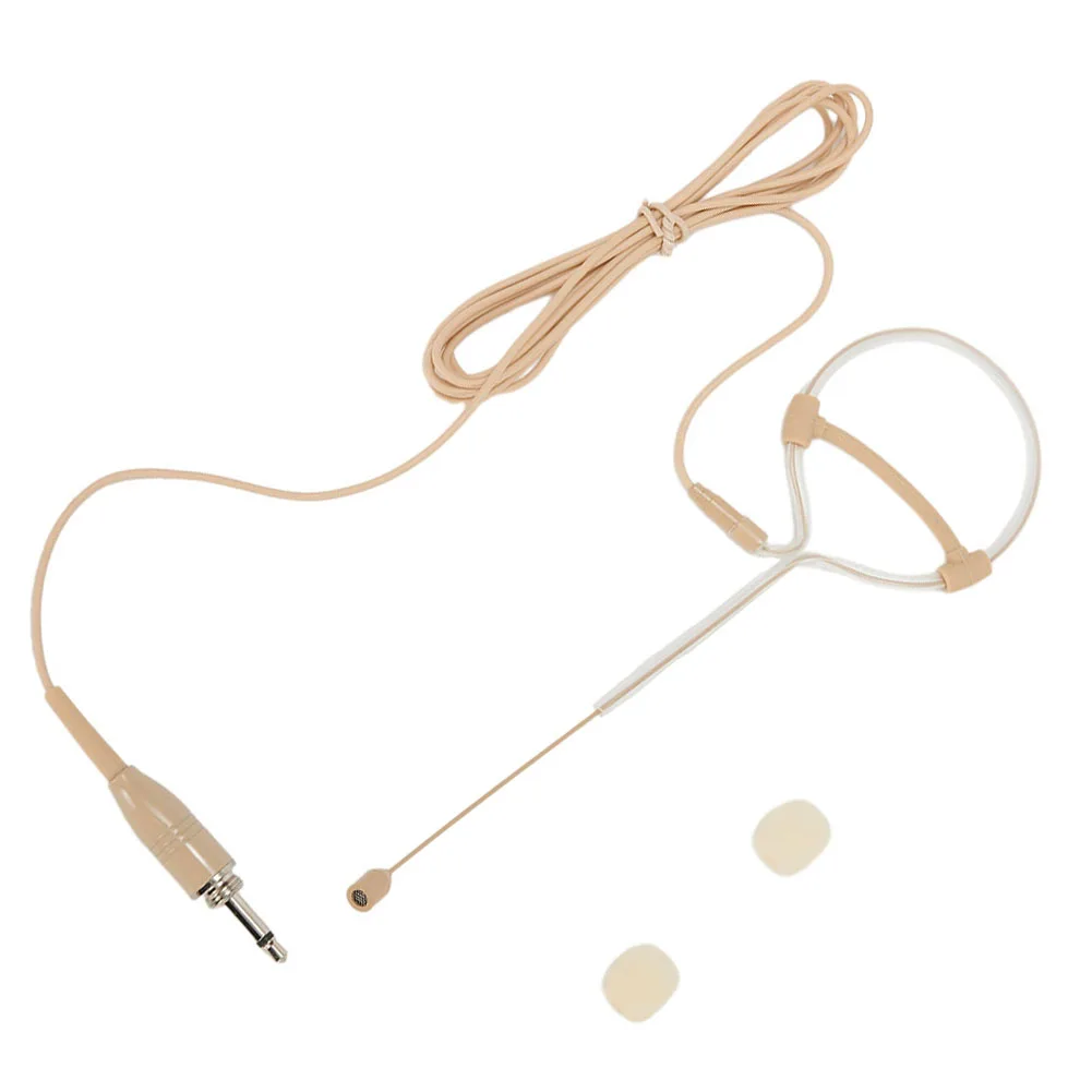 Professional Adjustable Headset Omnidirectional Beige Single Earhook Headset Mic Headworn Microphone 3.5mm 3 Pin 4 Pin XLR Plug