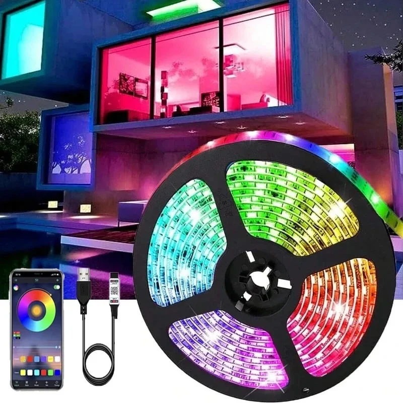 

20M USB LED Strip Light Bluetooth RGB 5050 5V RGB Lights Flexible LED Lamp Tape Ribbon TV Desktop Screen BackLight Diode Tape