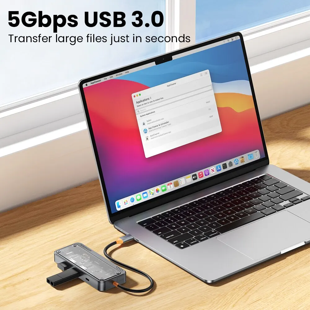 USB C Hub 8 in 1 Type C 3.1 To HDMI-4K Adapter 5GB RJ45 SD/TF Card Reader HUB USB 3.0 100W PD Fast Charge For MacBook Laptop usb c hub usb hub type c adapter hub usb adapter