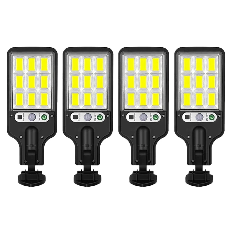 Solar-Powered Outdoor Motion Sensor Street and Wall Light - Waterproof Security Lighting for Sidewalks, Courtyards, Garages, and Corridors