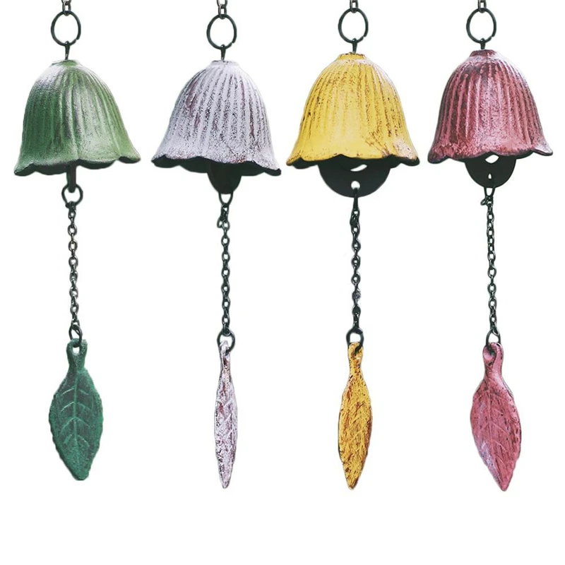 Lucky Temple Clear In Wind Chimes Single Leaf Hanging Bell Home Accessories Metal Wind Chime Iron Wind Decoration Ornament 6