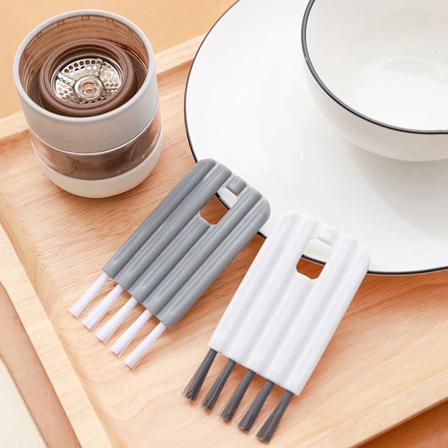 Multifunctional Keyboard Cleaning Brush Crevice Thermos Cup Lid Keyboard Bottle Mouth Brush Curved Handle Cleaning Brush 2