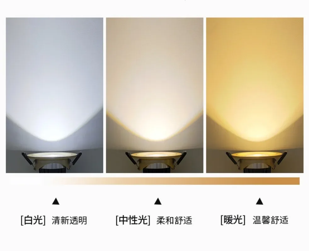 Description Picture 6 of item5W Spotlight LED Ceiling Light Household Embedded Clothing Store Perforated Tube Light Background Wall Spotlight