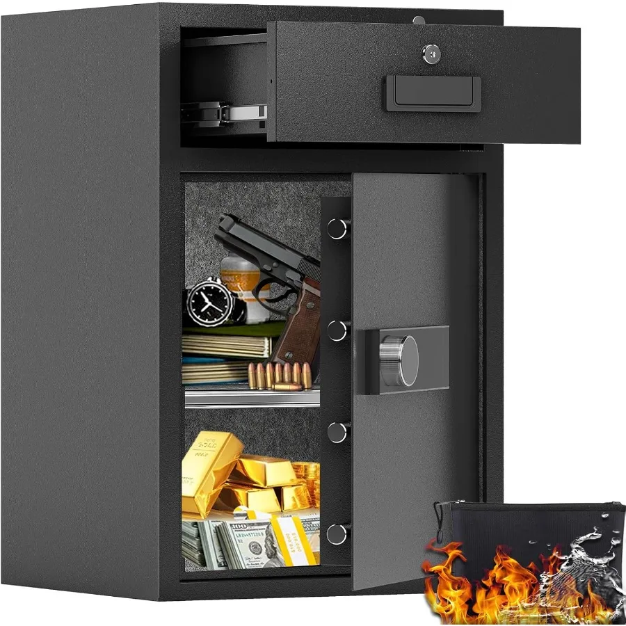 Mini Coffre-fort De 0,5 M³, Coffre-fort Pour La Maison Avec Sac étanche Ignifuge, Boîte De Sécurité Numérique Antivol Avec Système D'alerte Intelligent, Fonction Muet, Coffre-fort Personnel Pour
