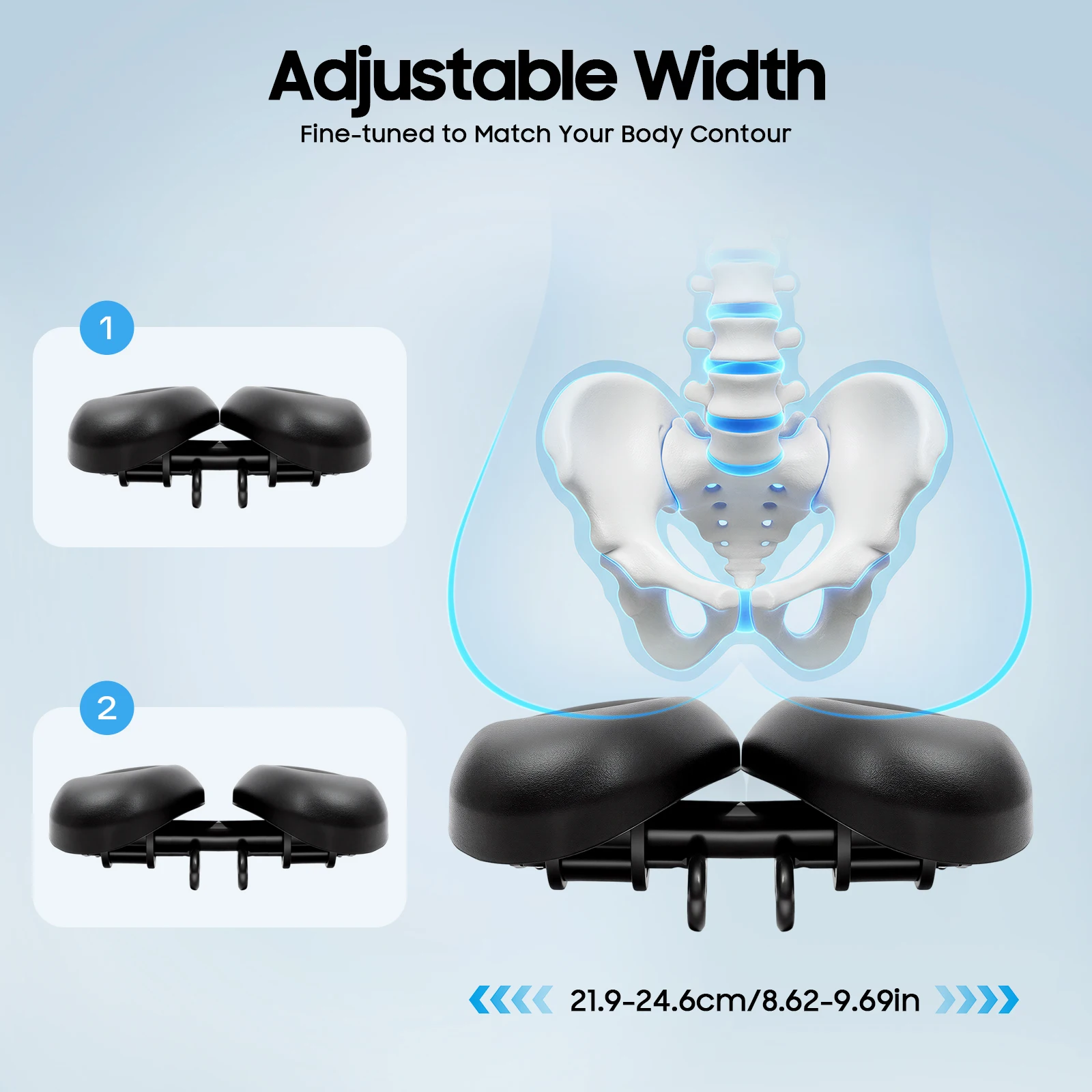 Fahrradsattel, nasenloser Fahrradsitz, bequemer Fahrradsattel, ergonomisches Design, breites Kissen für Männer und Frauen, Rennrad, Mountainbike – Detail 4