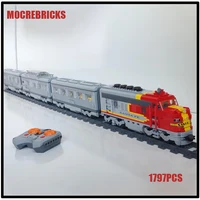 City High-Speed Train Track Santa Fe Super Chief RC Train Set Assembly Building Blocks Model Creative Railway Bricks Kid's Toys 1