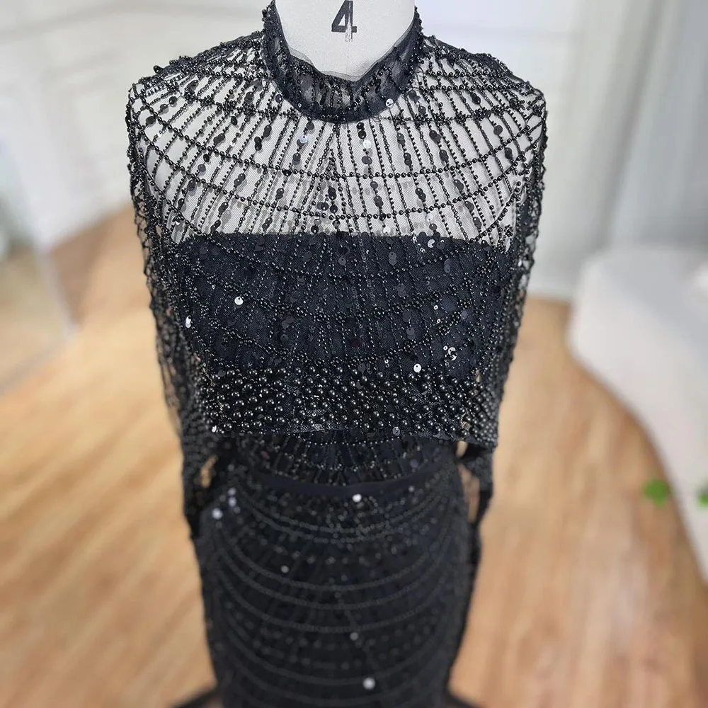 Sd9e540a15c59488880cdeaeb6f94c8edI Arabic Nude Mermaid Long Cape Sleeves Luxury Evening Dresses Gowns For Women Wedding Party Mallzona