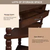 Small corner table for small Spaces, 33.8 "wooden triangular side table with drawers and 2 open shelves 5