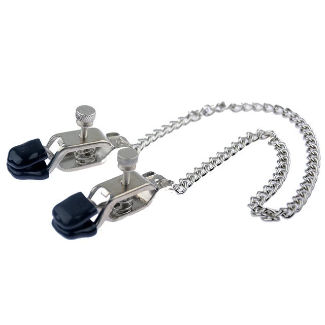 Erwachsene Sexspiele Spielzeug aus Metall Nippelklemmen mit Metallkette für Frauen Mimi Schamlippen Brust Klitoris Clips Stimulator Massage 1