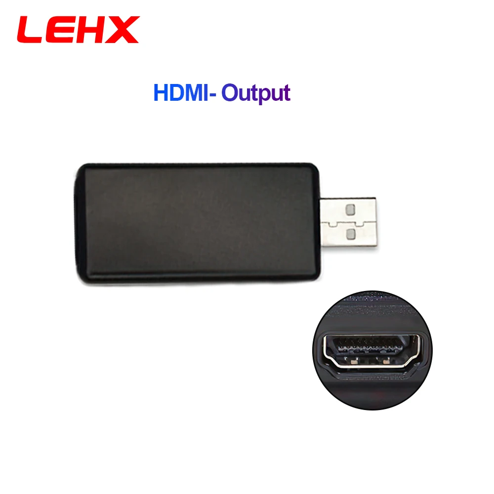 LEHX USB Interface To RCA HDMI Video Out Adapter Connect Headrest Monitor for Car Radio Android System Player 2 DIN Stereo DVD