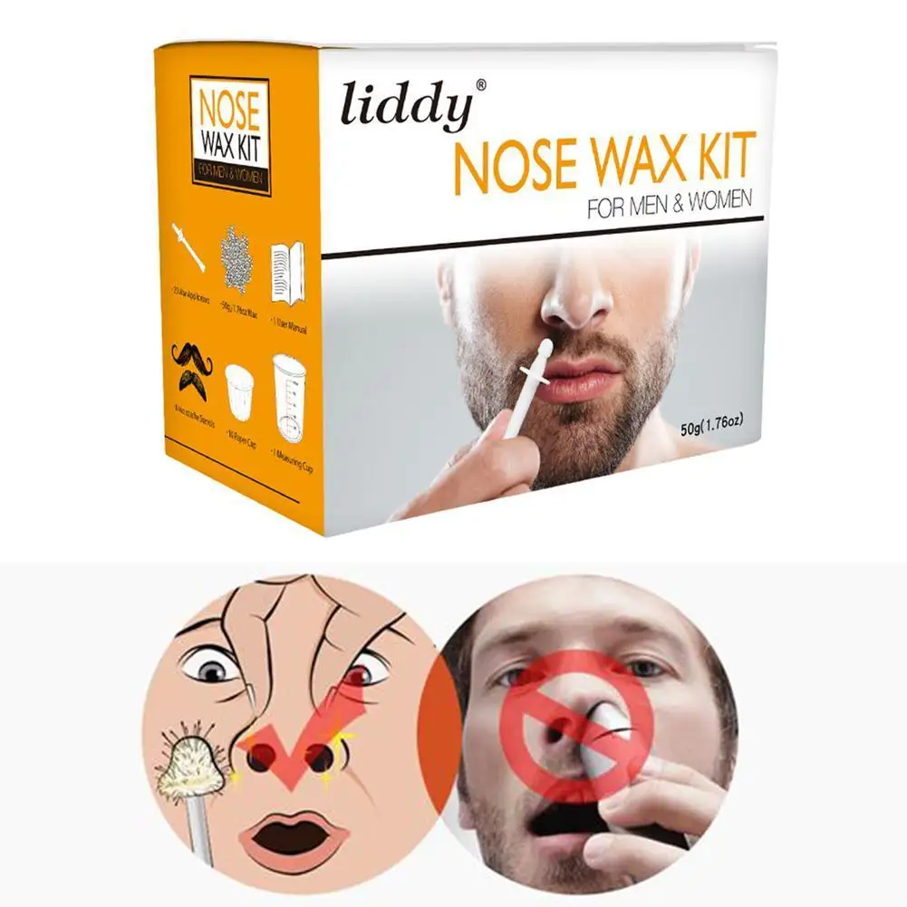 

Hair Removal Nose Wax Kit Nose Hair Wax Removal Cosmetic Tool Nose Trimmer Men Nose Hair Remover Waxing Nasal Wax 50g