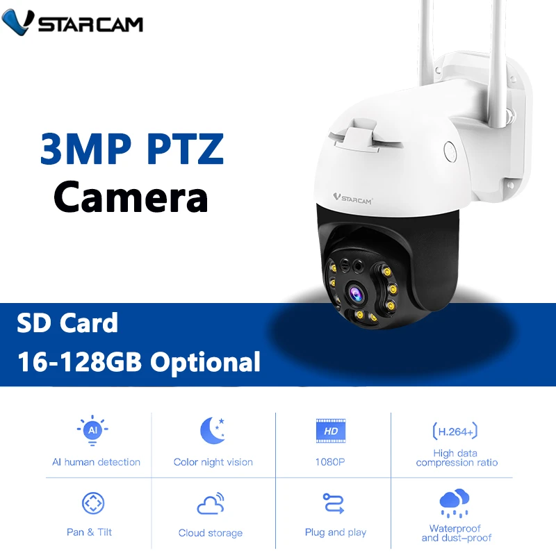 Vstarcam New Outdoor Security Protection Wireless 3mp Hd Ip Camera