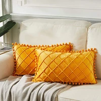 Inyahome New Velvet Solid Color Decorative Cushion 4