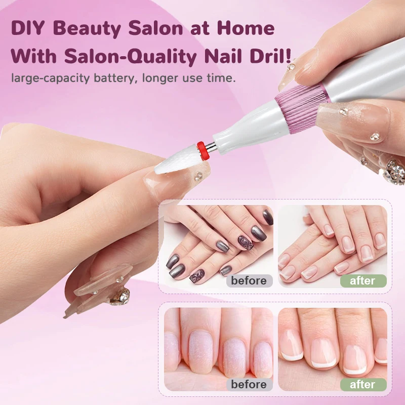 12 in 1 Professional Manicure Pedicure Kit Rechargeable Electric Cordless Nail Drill Nail File Set Hand Foot Care Home Salon Use