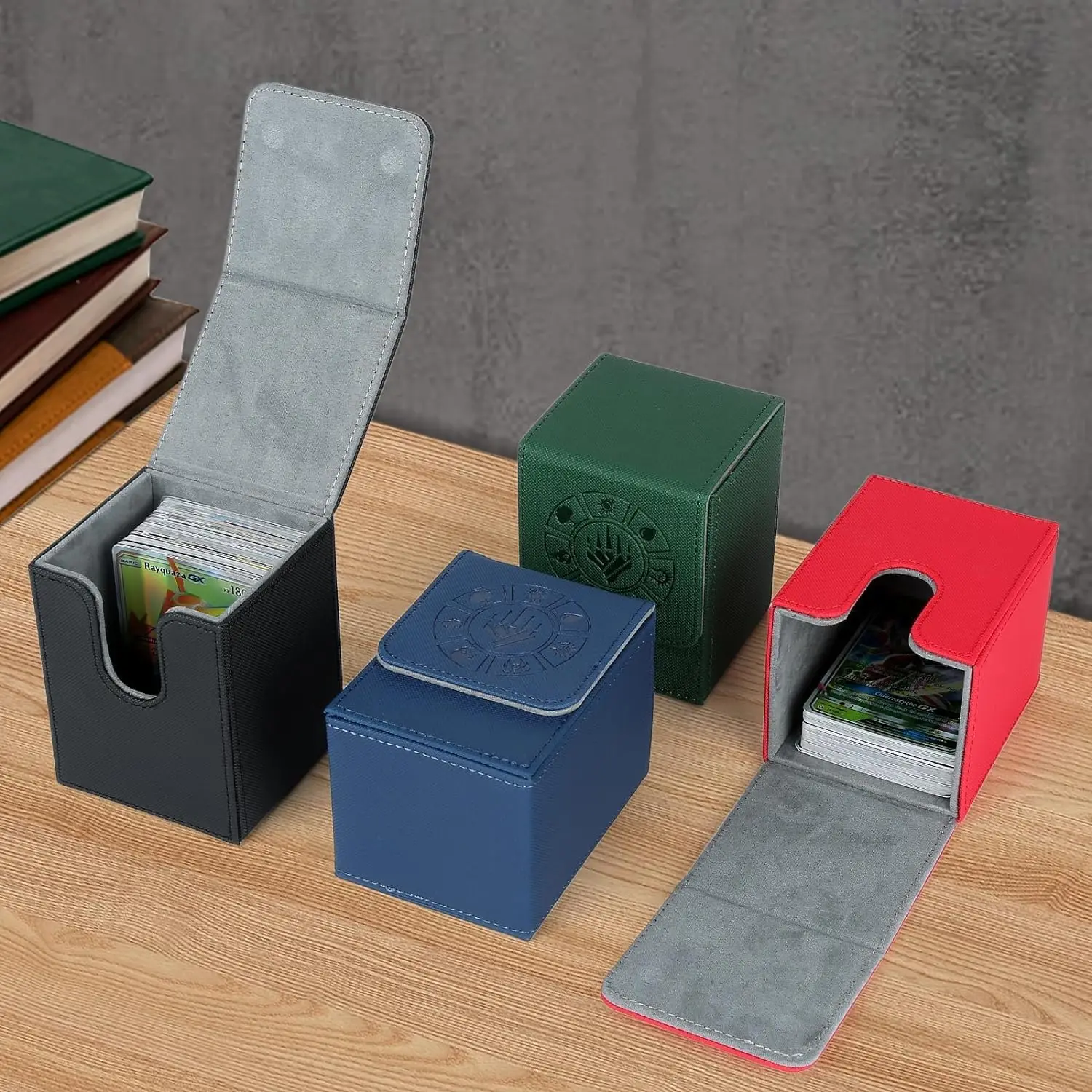 Lederne Sammelkarten-Box Mit Magnetverschluss – Für MTG, TCG, Bis Zu 3000 Karten, Mit Display-Slots Und 24 Trennern