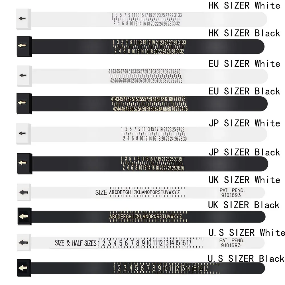 Ring Sizer Plastic UK US EU JP HK Size Finger Gauge Belt Measurement Tool Jewelry Accessories