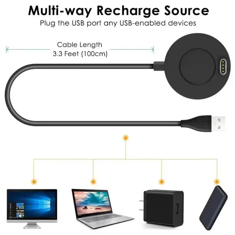 Watch Charger Charger Dock Garmin Vivoactive 3 4 4S/Fenix 5 5S 5X 6 6S 6X/Venu 2 2S Sq USB Charging Cable Stand Station Forerunner 935