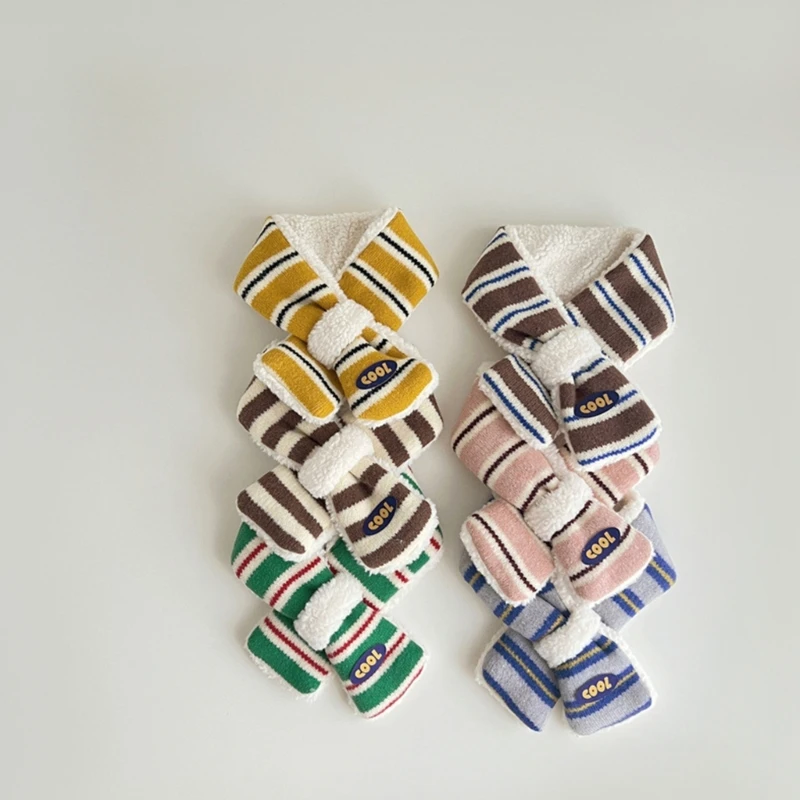 

K5DD Теплый полосатый шарф Стильный ветрозащитный шейный платок для зимних мероприятий