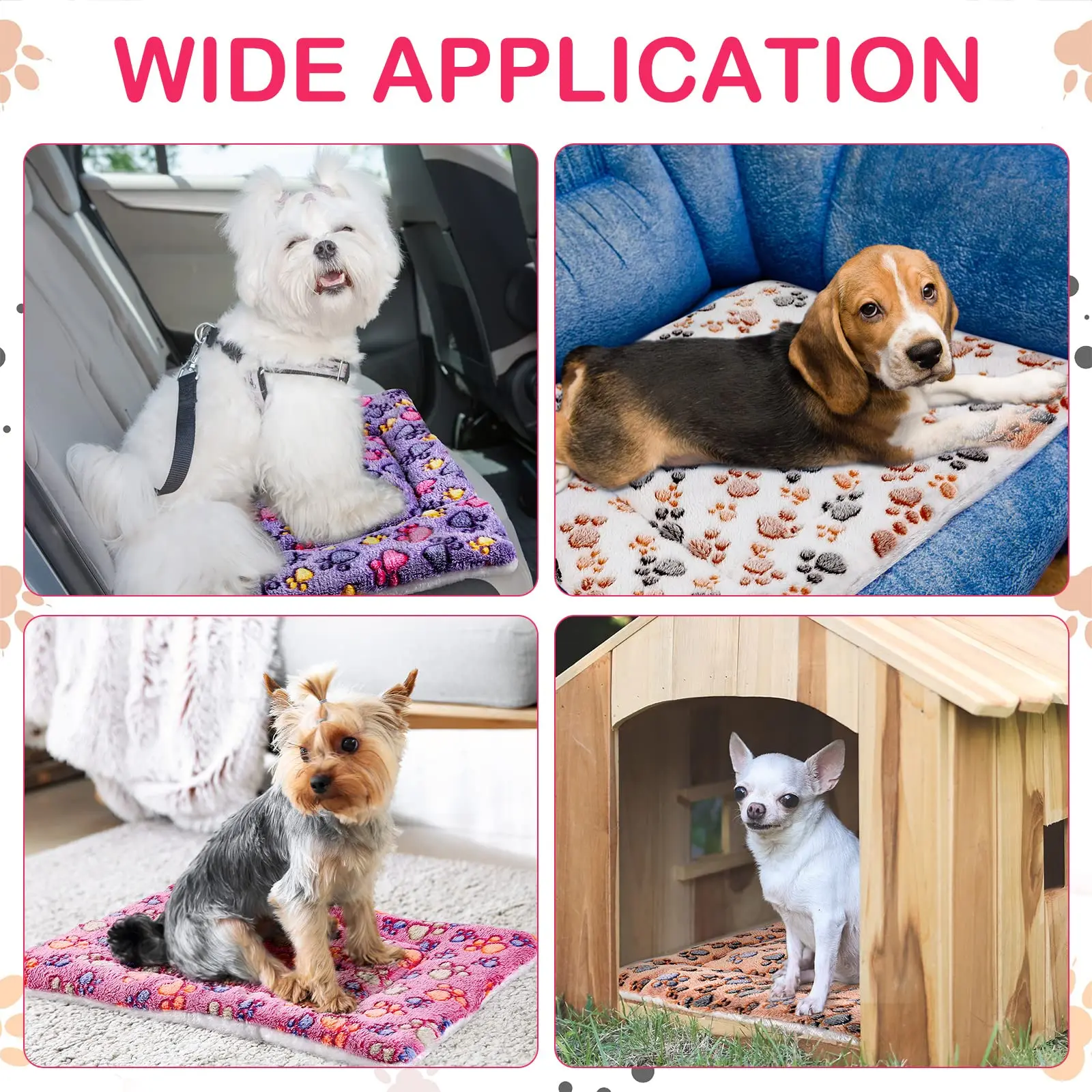 Tappetino per animali domestici Lettino per cani Lettiera per gatti Lettino per cuccioli Divano per cani Cuscino per materasso adorabile per coperta lavabile per cani di piccola taglia per l'inverno - immagine 4