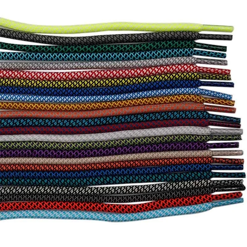 Trendy 5mm Two-tone Round Shoelaces High Top Outdoor Walking Hiking Boot String Athletic Laces Shoes Cords for Sneakers Costumes