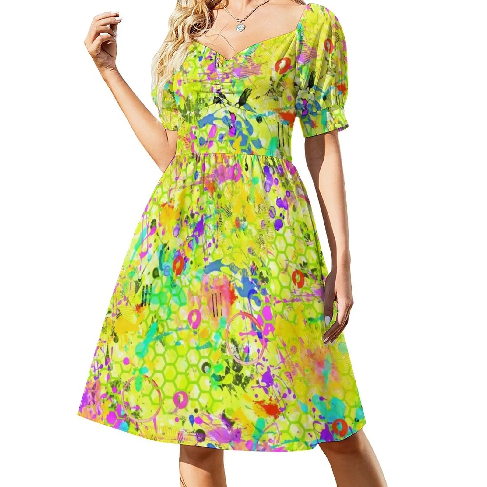 

Graffiti Summer Sleeveless Dress women's summer jumpsuit Summer women's clothing