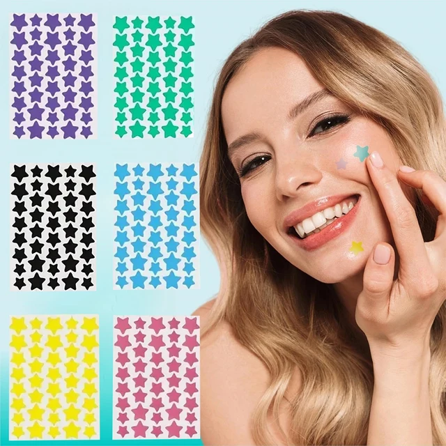 240 morceaux de patchs d'acné étoiles multicolores, patchs d'acné pour le visage, patchs anti-acné correcteurs et patchs de boutons, ultra-fins 1