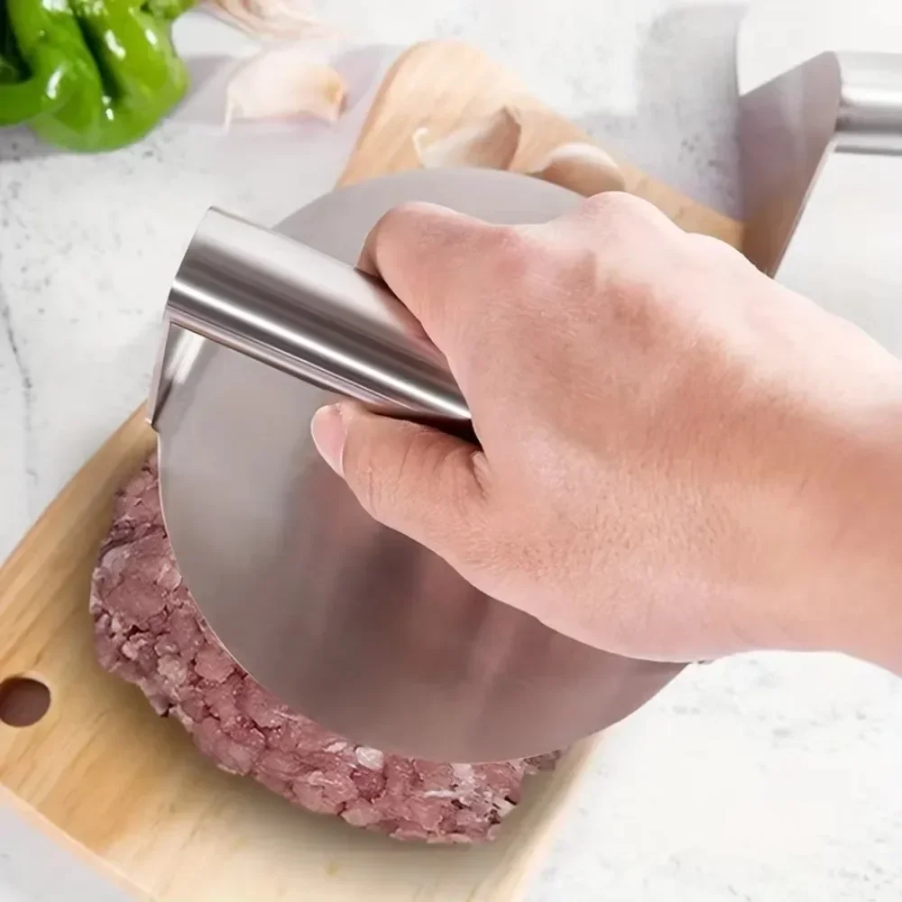 Stainless Steel Smash Burger Press Hamburger Patties Meat Masher Circular Meat Press Mold Deli Meats Kitchen Accessories