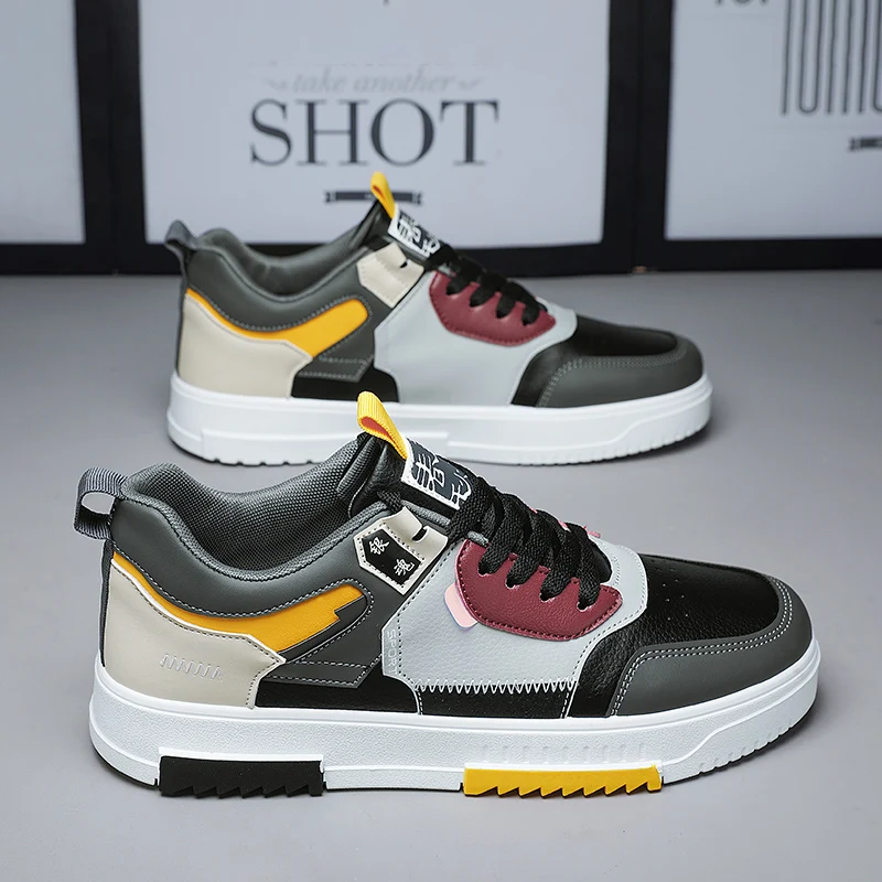 

Fashion Sneakers For Men Popular Pu Leather Man Shoes Comfortable Fashion Sneakers For Men Brand Designer Walking Shoes Mens