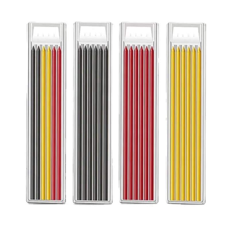 Precision Carpenter Pencil with Refill Lead and Built-in Sharpener