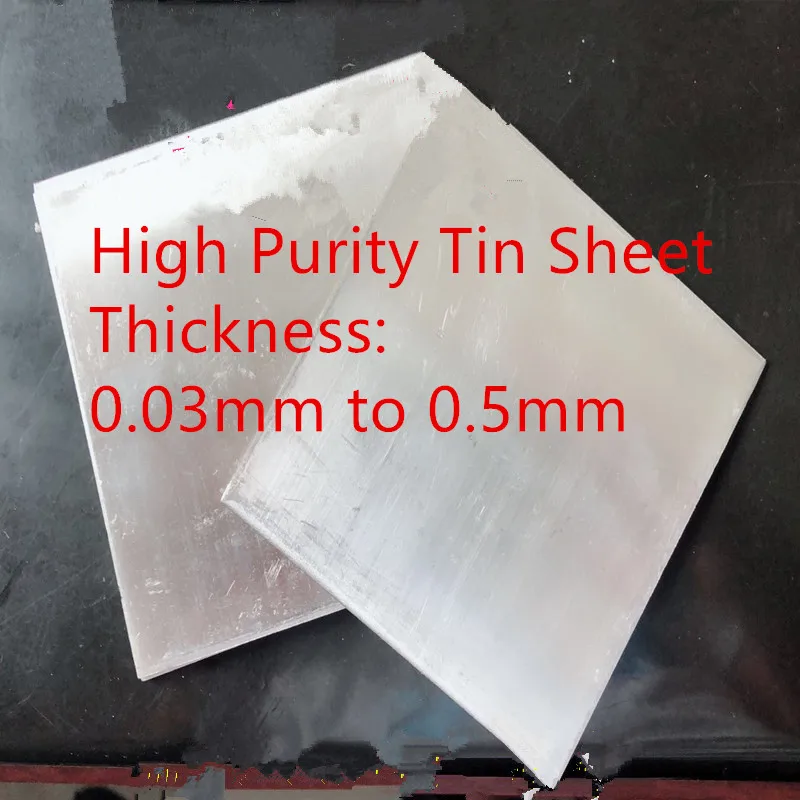 

Tin Flake 0.03-0.5mm Thickness Tin Plate High Purity Tin Sheet Sn Stannum Scientific Laboratory Metal Tin Board Foil Customize