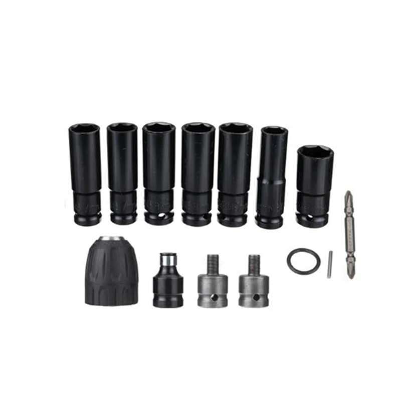 

HOT SALE 14 In 1 7 Sleeve 14-22Mm Electric Wrench Hex Socket Head Set Kit Electric Wrench Adapter For Impact Wrench Drill
