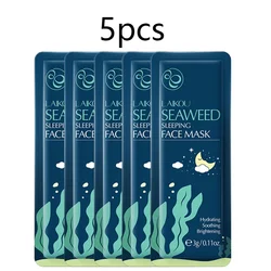Hydrating & Repairing Night Facial Mask Set - 5-Piece Moisturizing Skin Care Collection (Seaweed)
