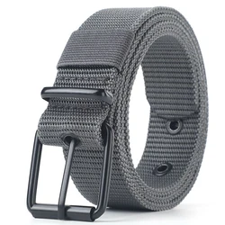 Men's High-Quality Nylon Tactical Belt - Versatile Outdoor & Casual Fashion Waistband - 120cm (Grey-120cm)