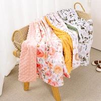 Elinfant 2 Layers Minky Beanie Baby Blanket Comfortable Cozy Warm Baby Quilt For Sleeping Newborn Infant Swaddle Wrap