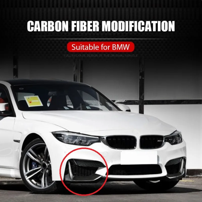 

2PCS For BMW F80 M3 F82 F83 M4 2014-2019 Real Carbon Fiber Front Bumper Lip Splitters Flap Cupwings Front Splitter Fog Lamp Trim