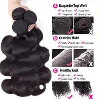 Tissage en lot brésilien naturel Remy Loose Body Wave, Extensions de cheveux bruts, 28 30 32 pouces, 1, 3, 4 lots 2