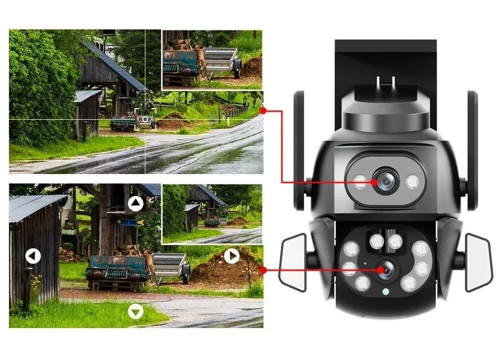 5K 10MP Tuya Dual Lens PTZ WIFI Camera Full HD Dual Screen 4K Security Video Surveillance Camera Ai Human Auto Tracking Outdoor 5