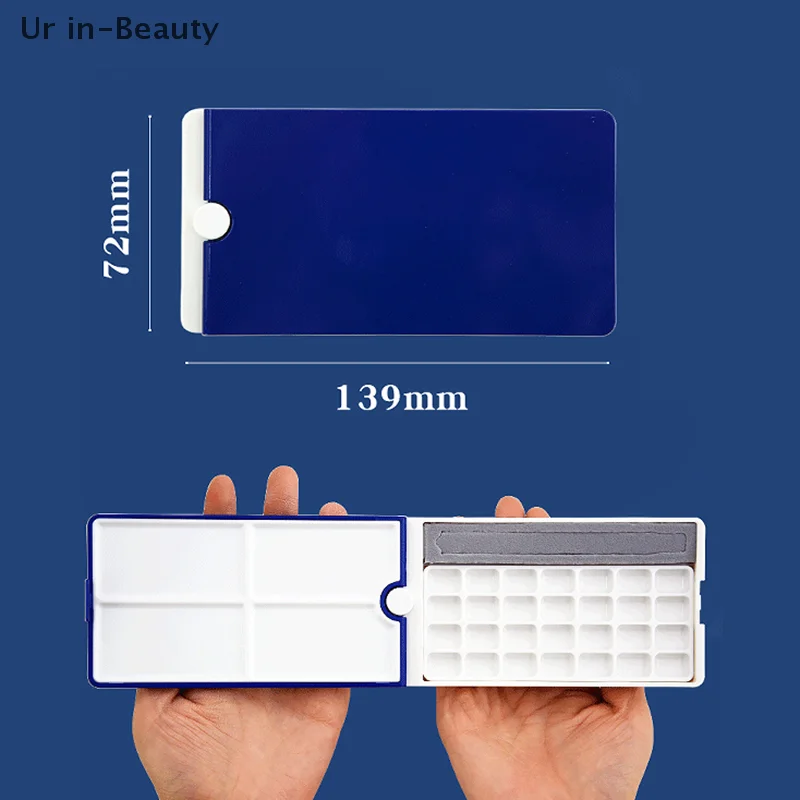 360&deg; Rotating Empty Watercolor Palette Nail Art Tray Box 28 Grid For Diy Travel Gouache Oil Plastic Nail Art Palette