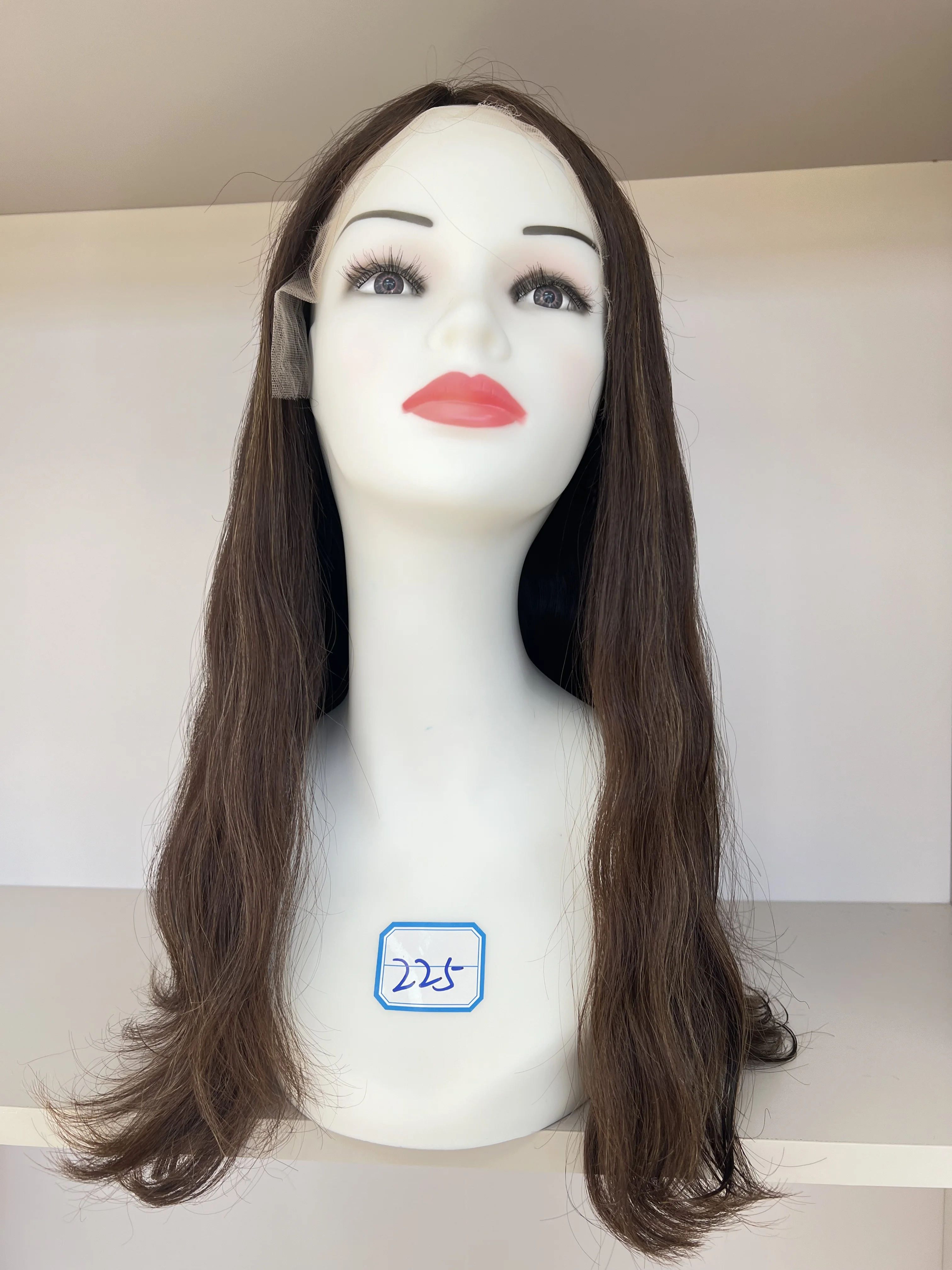 유럽 ??버진 헤어 레이스 탑 자연 색상 Tsingtaowigs 여성용 스트레이트 코셔 가발 무료 배송