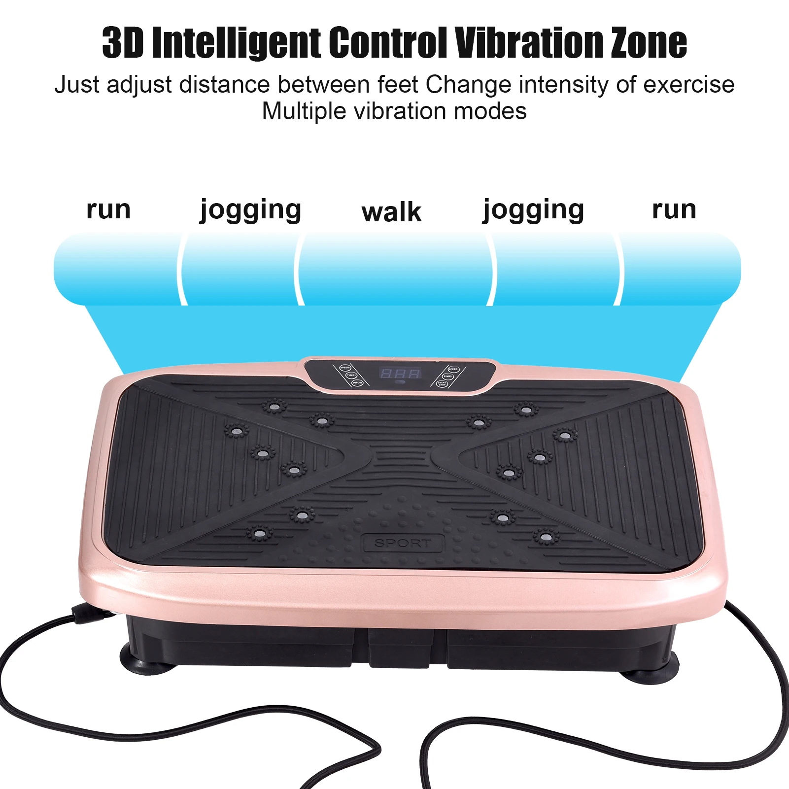 Whole Body Vibration Plate Electric Vibration Exercise Plate Rich and Efficient Slimming Tool for Gym, Home, - Image 5