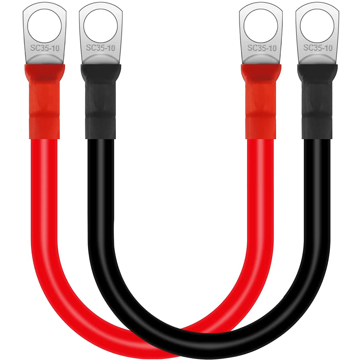 Dual Battery Inverter Cable - 30cm Copper Waterproof Auto Leads for Various Vehicles and Solar Systems