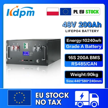 48V 100Ah 200Ah LiFePO4 Battery Pack 51.2V 120Ah 50Ah Lithium Battery 6000+ Cycles for Home RV Solar Off-Grid 48V LiFePO4 NO Tax