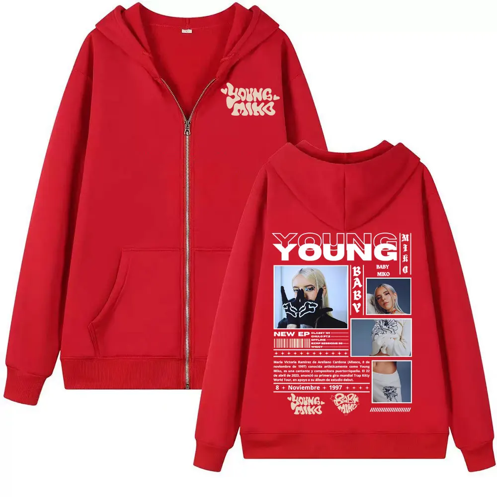 Young Miko Baby Miko Tour Zip Up Hoodies Men Women Harajuku